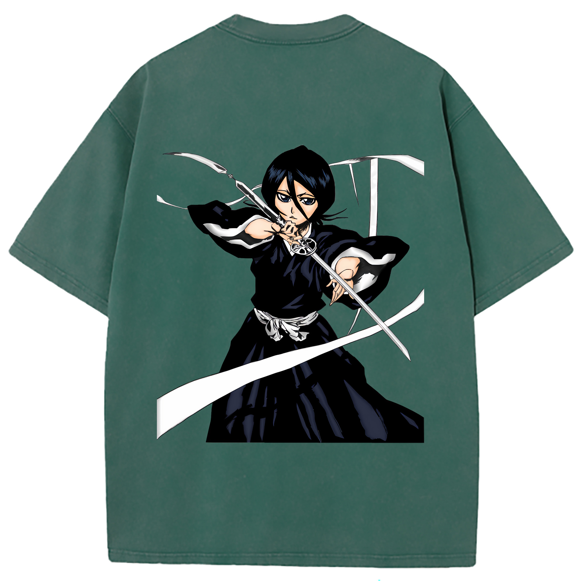 （画像用） ブリーチ 朽木ルキア BLEACH Kuchiki Rukia 綿100% ヴィンテージ風 半袖Tシャツ（背面プリント）